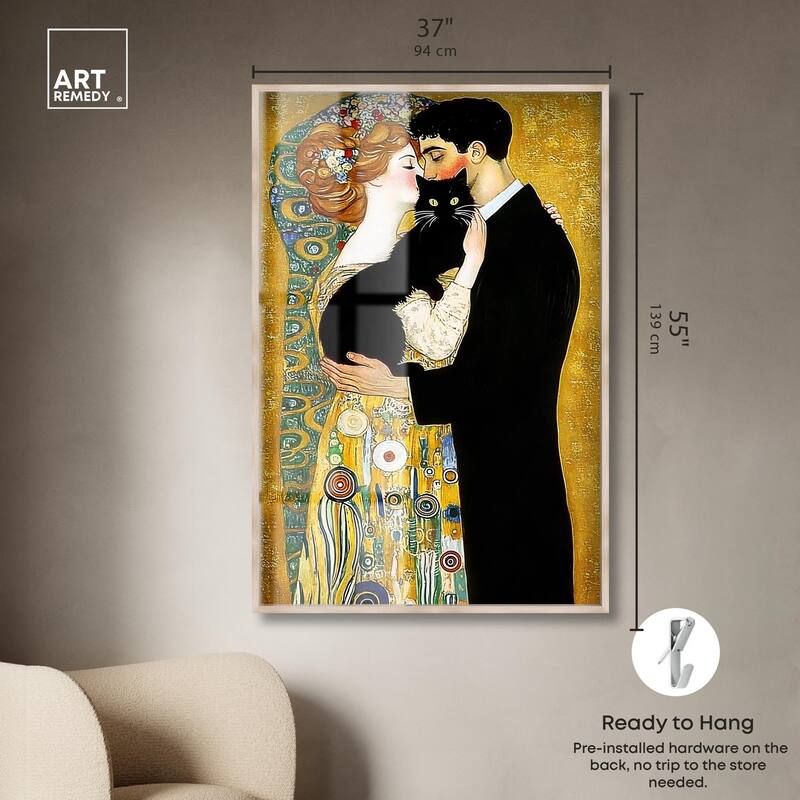 Kiss with Cat Shadowbox by Art Remedy