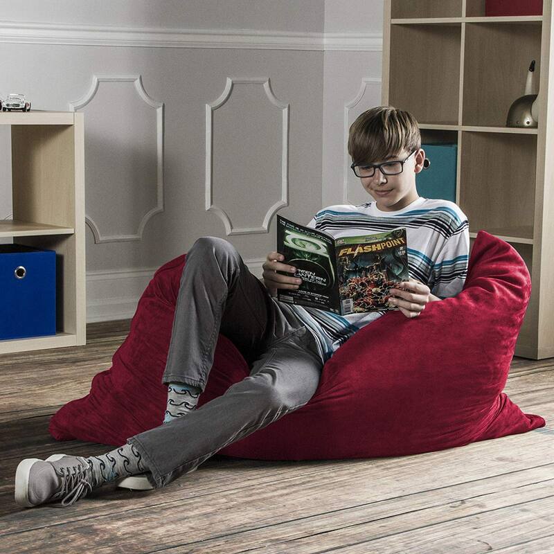 Kids Microsuede Pillow Bean Bag - 44" - Cherry Red