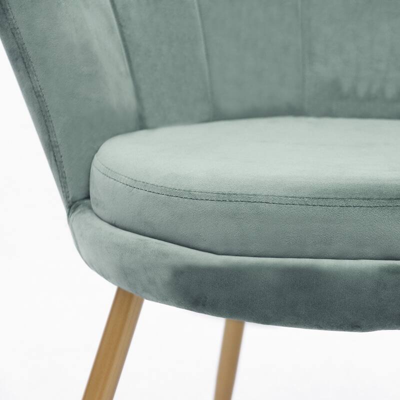 Maypex Velvet Upholstered Accent Chair with Metal Legs - W26.4" x D26.4" x H29.5"
