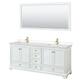 Option White / Carrara Cultured Marble Top / Brushed Gold