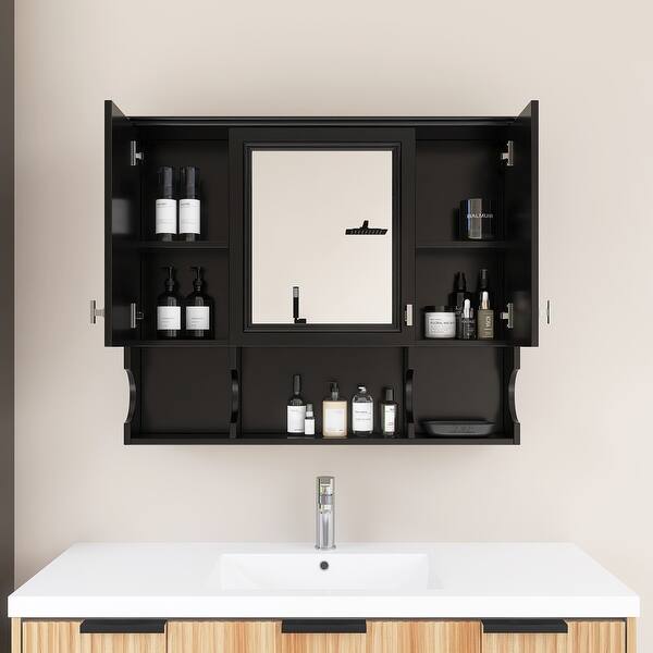 35 in. W x 29 in. H Rectangular MDF Medicine Cabinet with Mirror