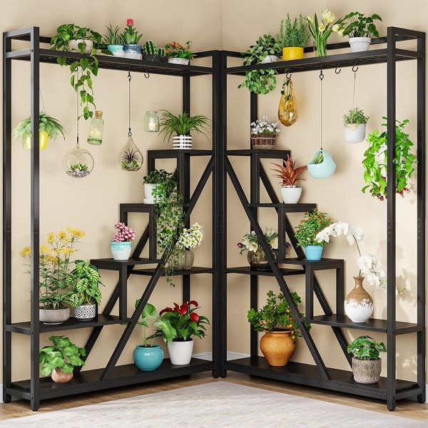 7-Tier Large Plant Shelf with 5 S-Hooks for Garden, Balcony - Bed Bath &  Beyond - 39699298