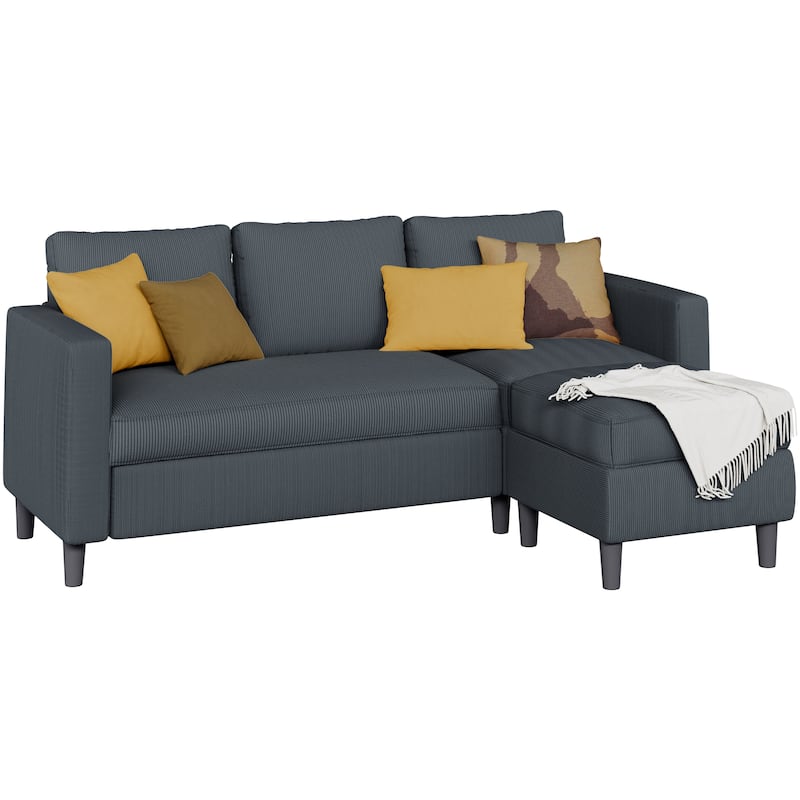 Futzca 74" Convertible Sectional Sofa Couch, Small L-Shaped Sofa