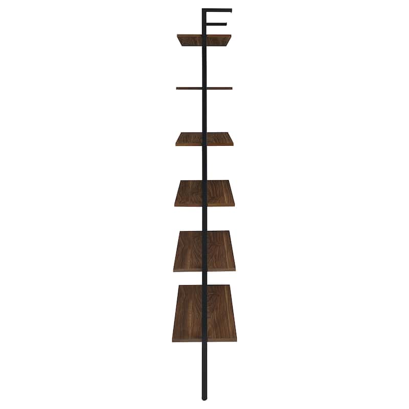Owens 31-Inch 6-Shelf Wall Bookshelf Walnut