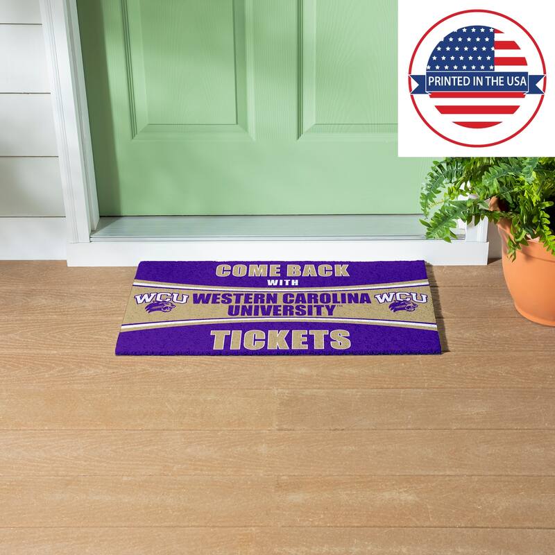 US Naval Academy 28 in. x 16 in. PVC "Come Back With Tickets" Trapper Door Mat