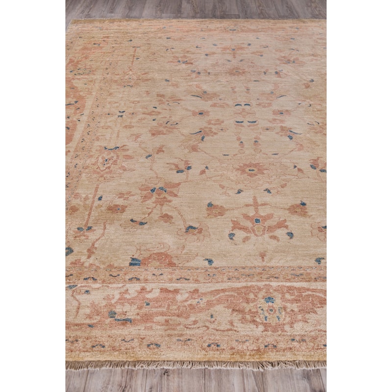 EXQUISITE RUGS ONE-OF-A-KIND Antique Weave Ziegler Hand Knotted BEIGE Rug - 10'9"x13'6"