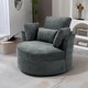 preview thumbnail 46 of 80, Upholstered Accent Swivel Barrel Armchair Club Chair with Pillows
