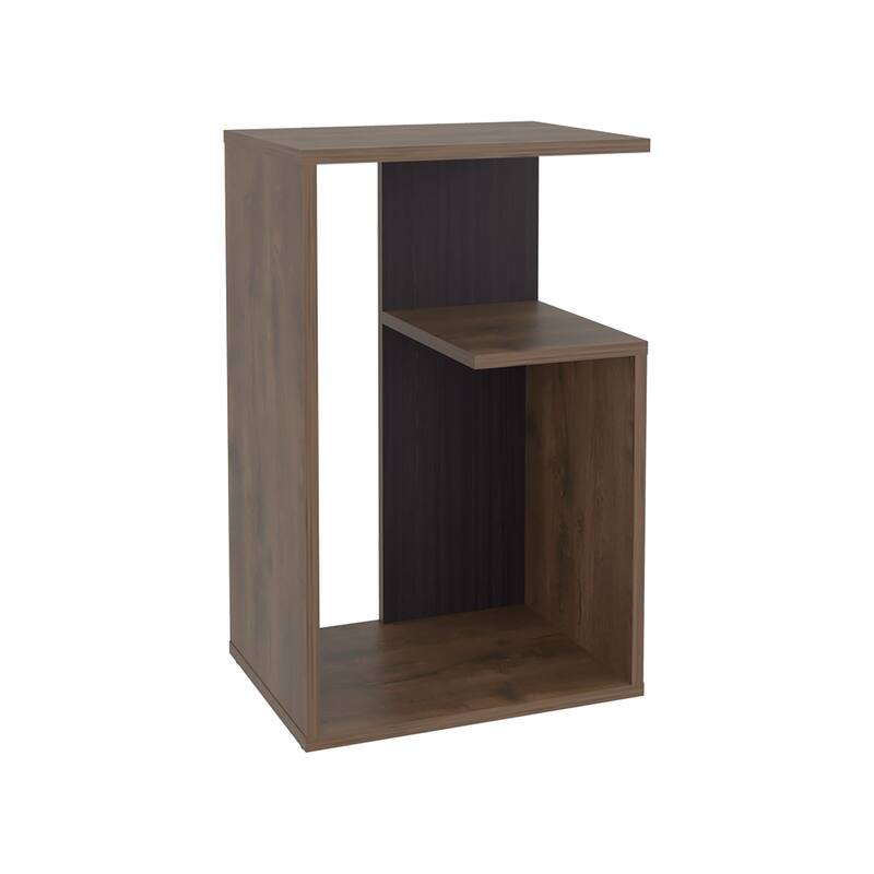 Side Table 25" H, 1 Shelf with durable engineered wood construction,easy to assemble