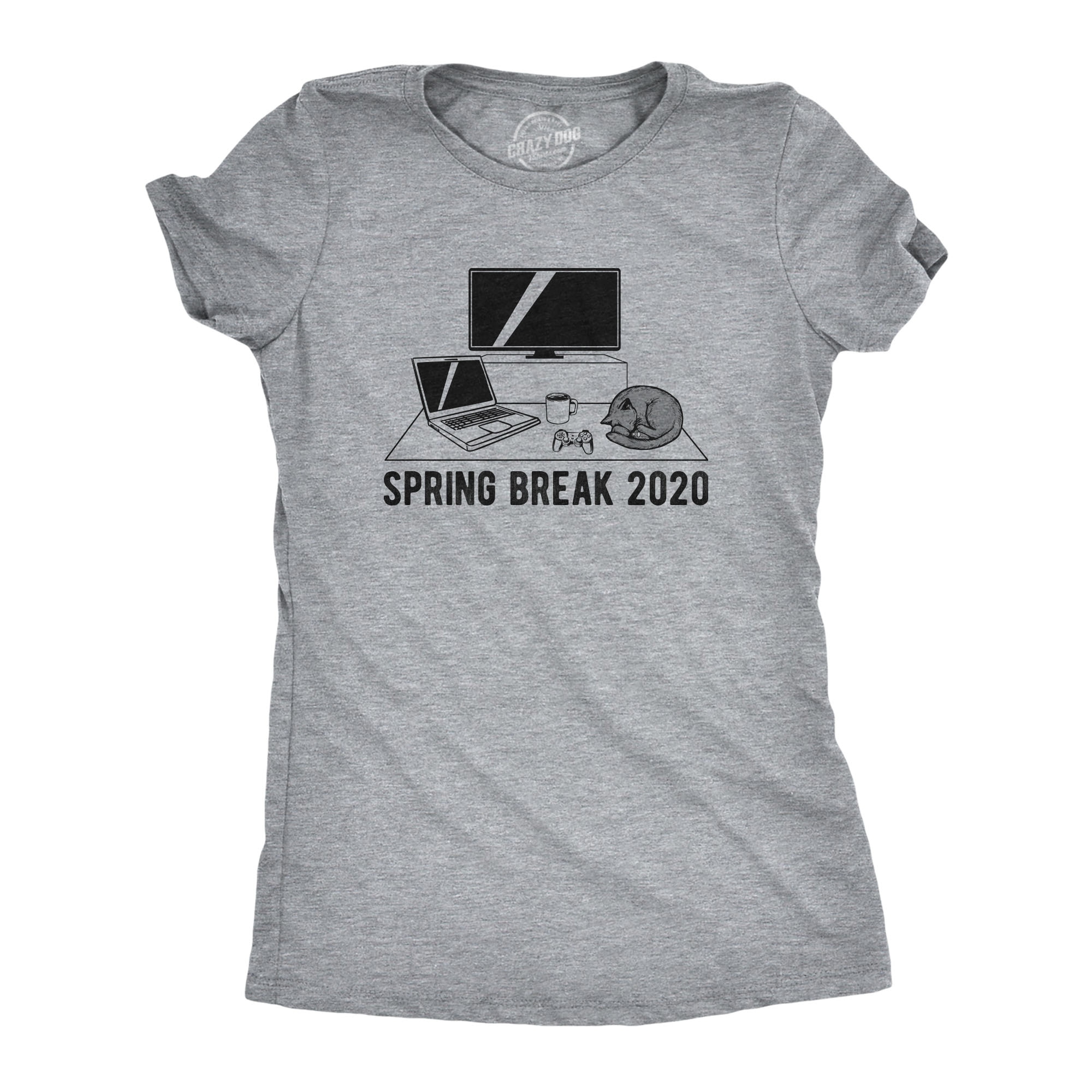 Womens Spring Break 2020 Tshirt Funny Quarantine Social Distancing Video Games Tee