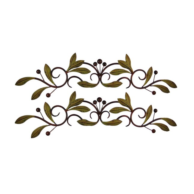 30 Inch Metal Olive Branch Doortop Wall Hanging Set Of 2 30 Inch Metal Olive Branch Doortop Wall Hanging Set Of 2