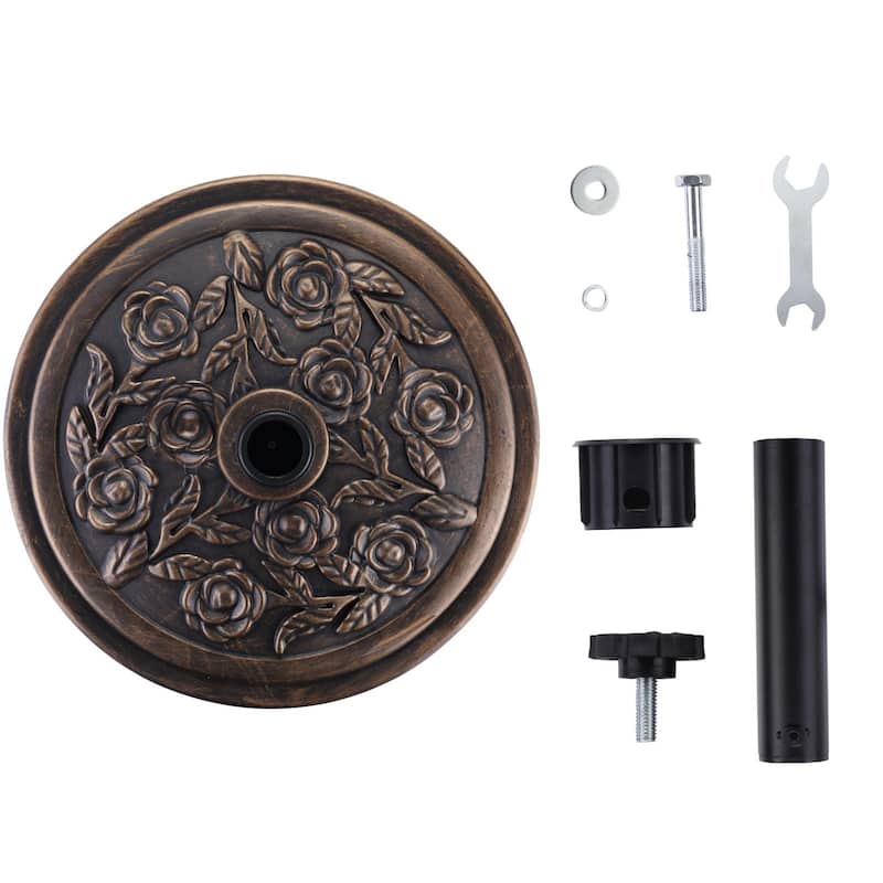 Autlaycil 7.5 ft Outdoor Patio Umbrella with 18 LED Lights Solar & Tassel.