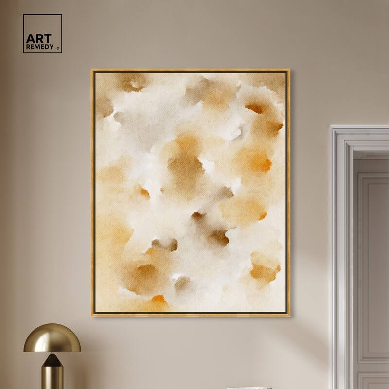 Art Remedy Pearls And Amber Framed Watercolor Boho Abstracts