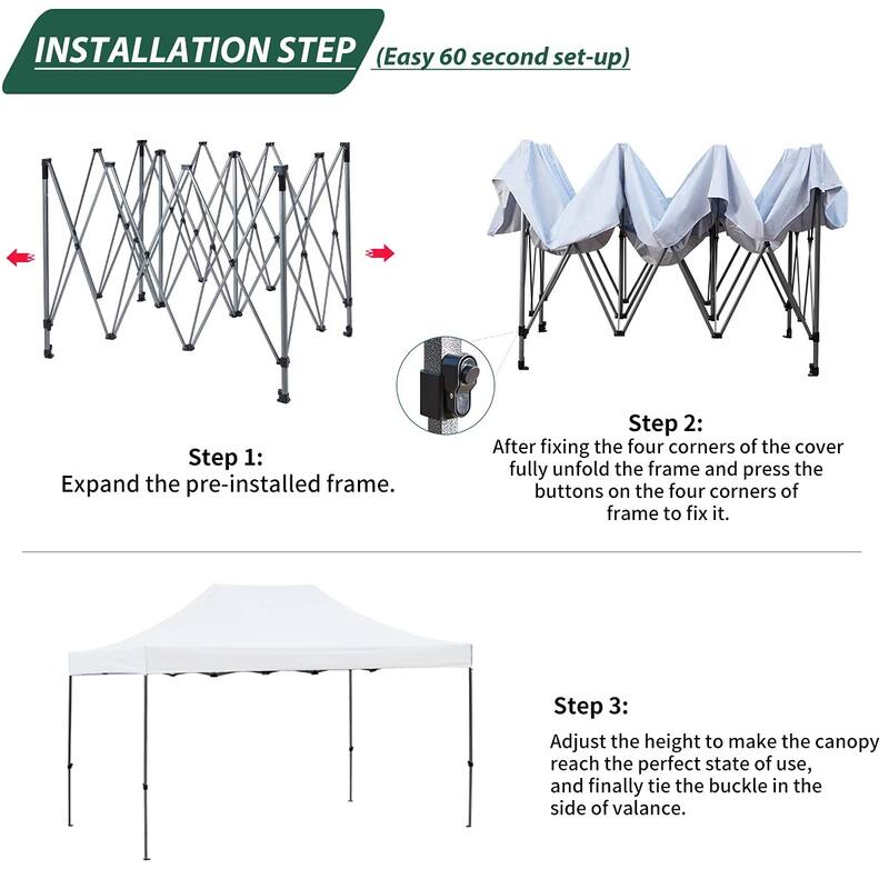 Erommy Canopy Tent, Commercial Instant Canopy Heavy Duty with Roller Bag, Sand Bags, Wind Ropes & Ground Nails, Outdoor Canopies