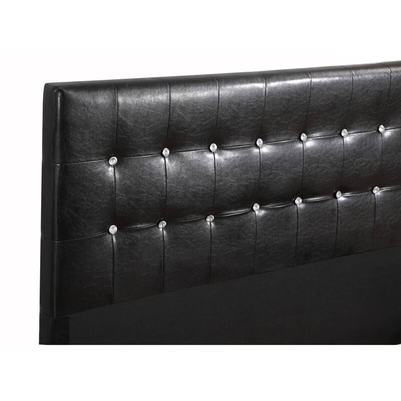 Diamond Jewel Tufted Faux Leather Bed