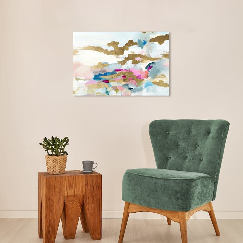 Wynwood Studio Abstract Love To Love Gold Gold and Metallic Gold Modern & Contemporary Wall Art Canvas Print - 16 x 24