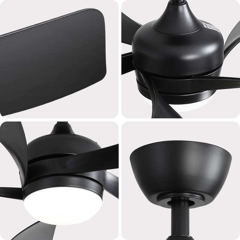 Sofucor 45 Inch Ceiling Fan with Light and Remote,Indoor/Outdoor with 3-Timer,Low Profile Quiet for Bedroom Living Room Patio