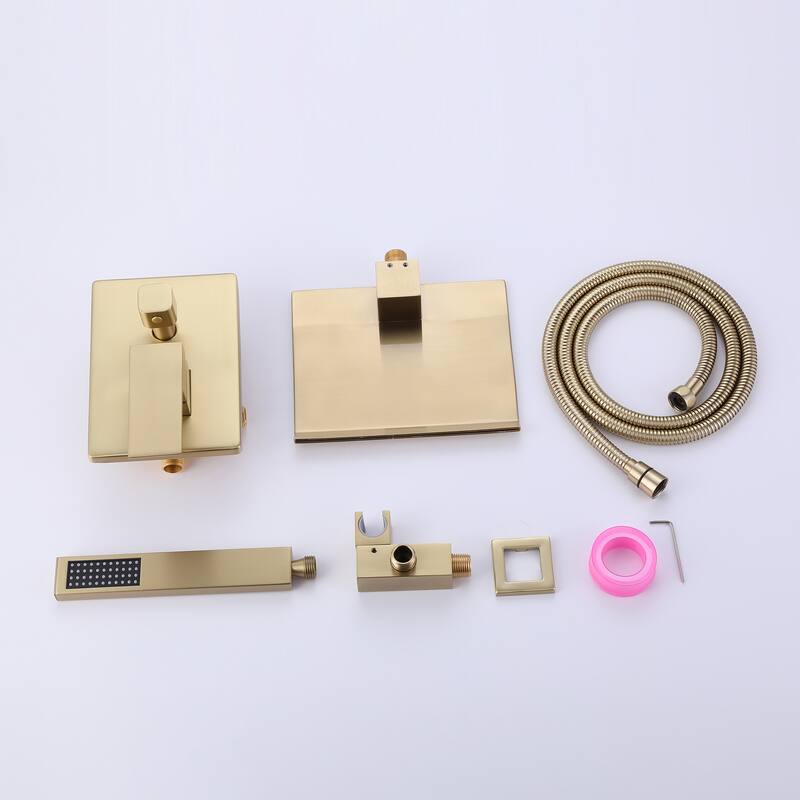 Single Handle Wall Mounted Roman Tub Faucet with Diverter and Handshower