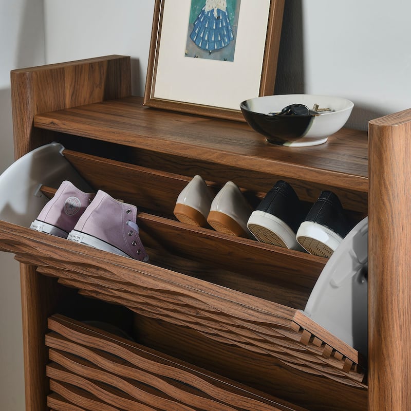 Emric Wave Shoe Cabinet - N/A