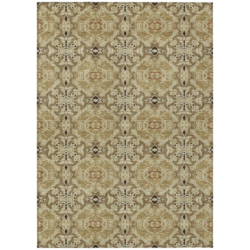 HomeRoots Medallion Transitional Rectangle Outdoor Rug