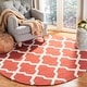 preview thumbnail 109 of 132, SAFAVIEH Handmade Cambridge Luisa Moroccan Trellis Wool Rug 6' Round - Rust/Ivory