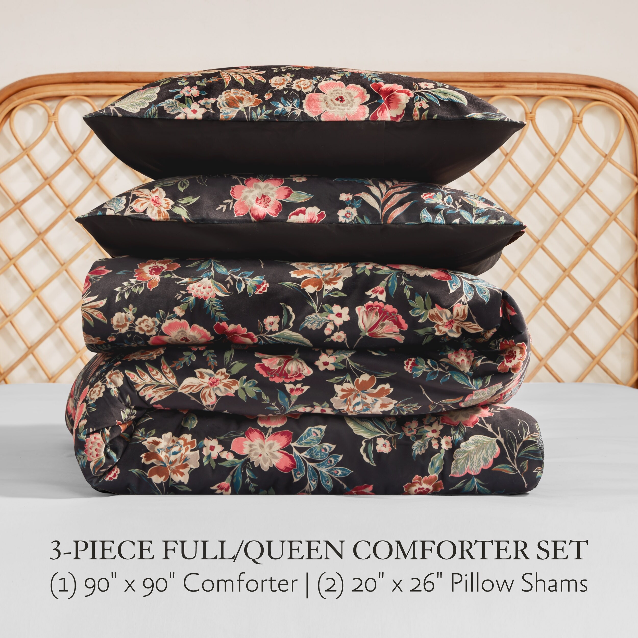 Jessica Simpson Arcadian Blooms Velvet Comforter Sets - Bed Bath