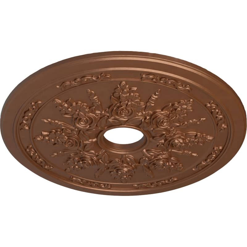 23 5/8"OD x 4"ID x 1 1/2"P Rose and Ribbon Ceiling Medallion
