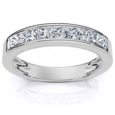 1/2Ct Princess Cut Diamond Wedding Ring Gold Channel Set Lab Grown
