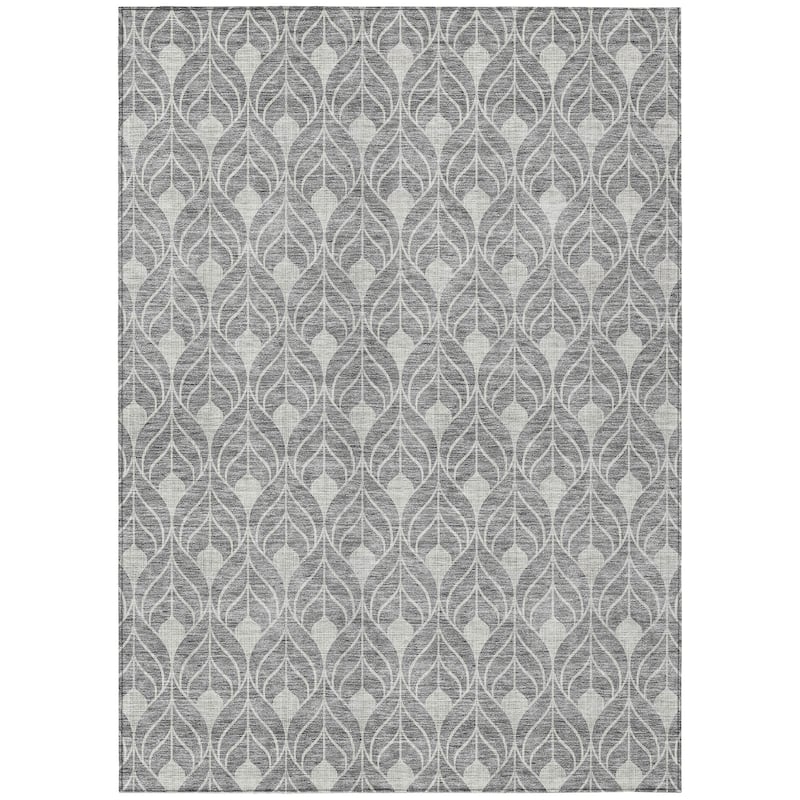 Machine Washable Indoor/ Outdoor Chantille Geo Teardrop Rug