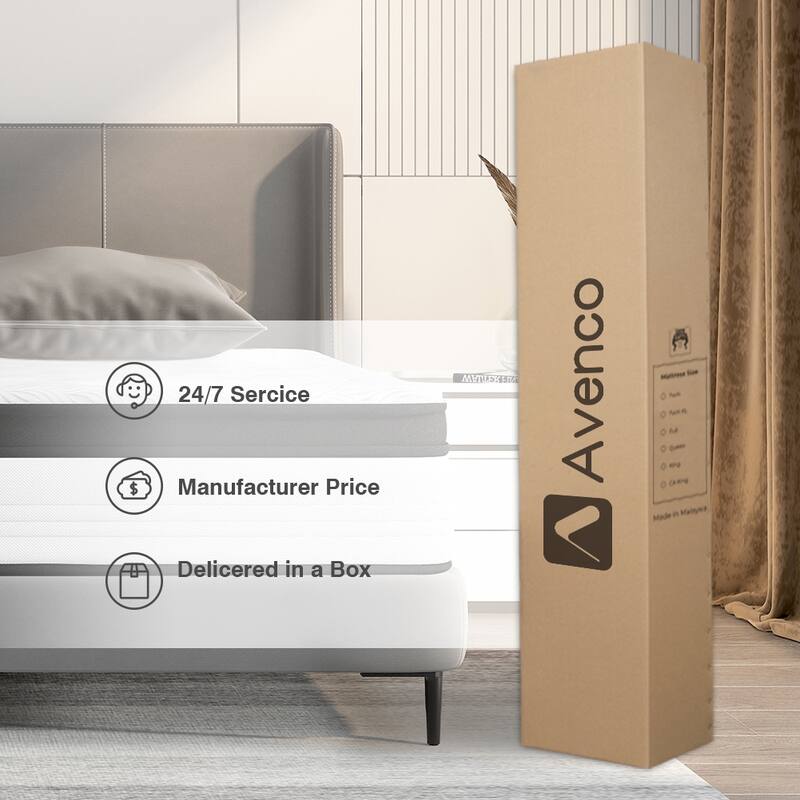 10 inch Gel Memory Foam&Pocketed Springs Hybrid Mattress in a Box