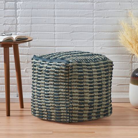 Wallsburg Boho Fabric Cube Pouf by Christopher Knight Home