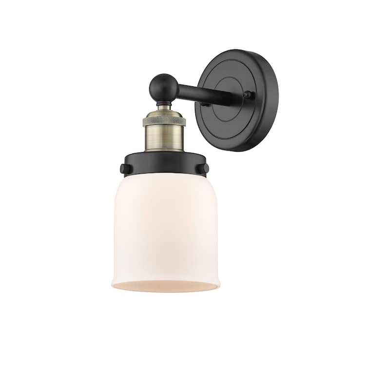 Innovations Lighting 616-1W-10-7 Bell Sconce Bell 10" Tall Wall Sconce - Black Antique Brass / Matte White