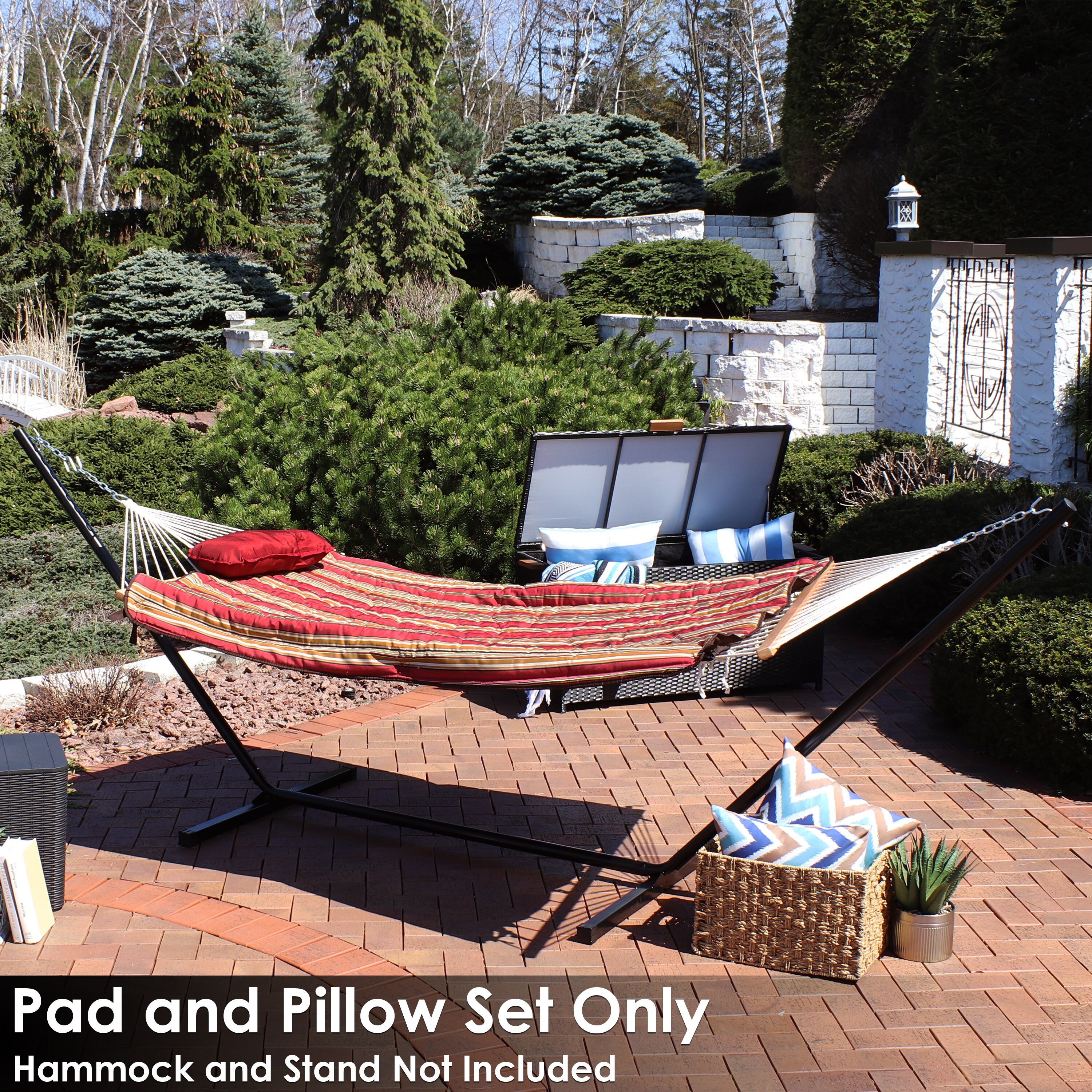 Durable Outdoor Polyester Quilted Hammock Pad and Pillow Only