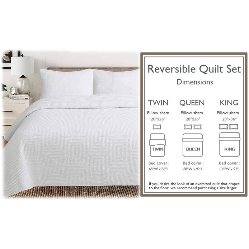 Carson Carrington Skaevinge (White or Gray) Cotton 3-piece Quilt Bedding Set