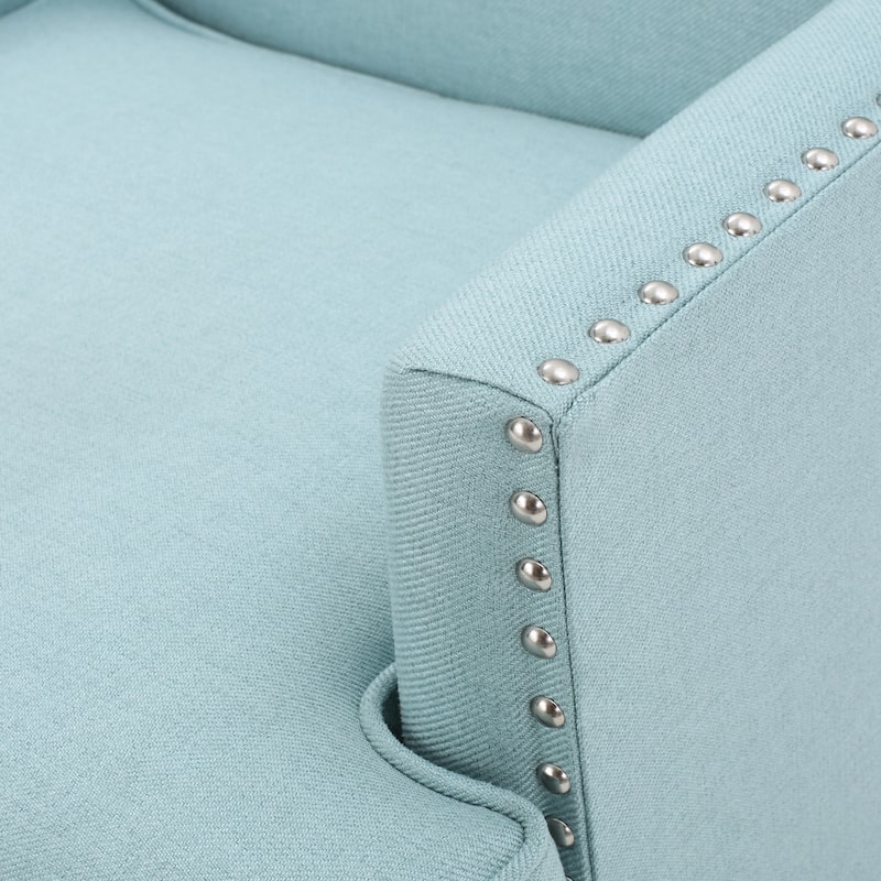 Light Blue Club Chair Accent Chair Vanity Chair Arm Chair Reading Chair Fabric Padded Chair Leisure Chair