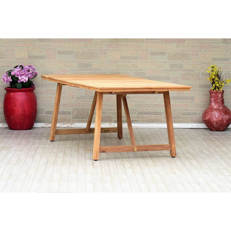 LifestyleGarden 7pc Outdoor Patio Grard Teak and Wicker Dining Set