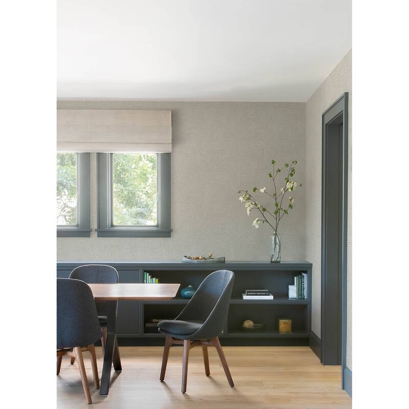 A-Street Prints Mortenson Light Grey Geometric Wallpaper