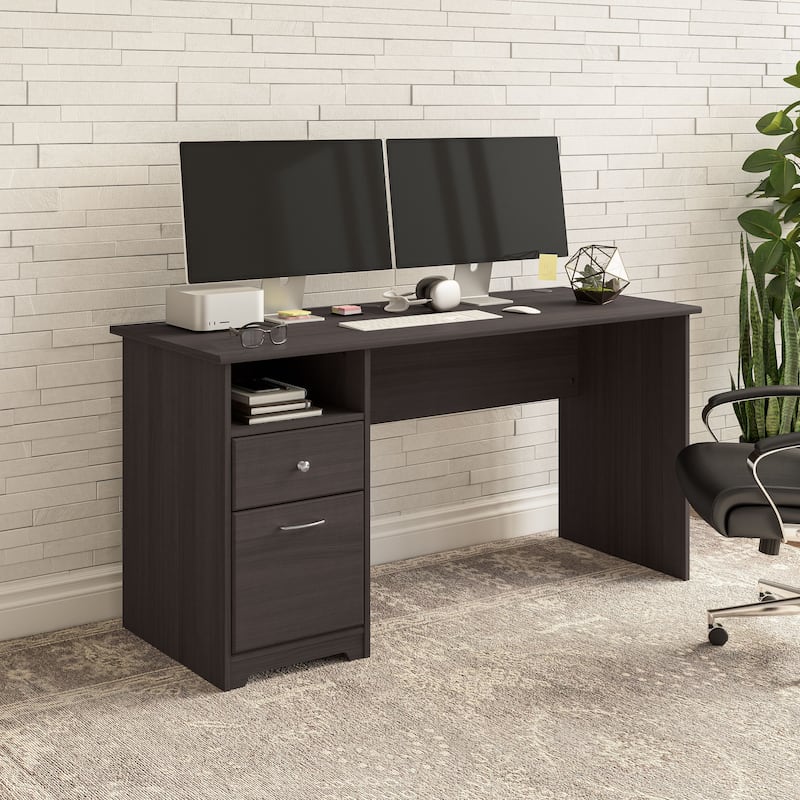 Bush Furniture Cabot 60W Computer Desk with Drawers and Storage - Heather Gray