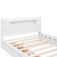 preview thumbnail 13 of 24, Queen Size Wood Storage Platform Kids Bed Frame with LED Headboard, Twin Size Trundle, and 2-Drawers, Easy to Assemble, White