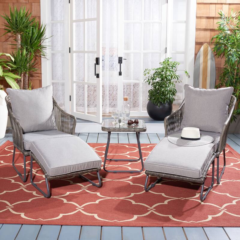 SAFAVIEH Outdoor Living Narda 5-piece Lounger Set - 26"W x 29"D x 32"H