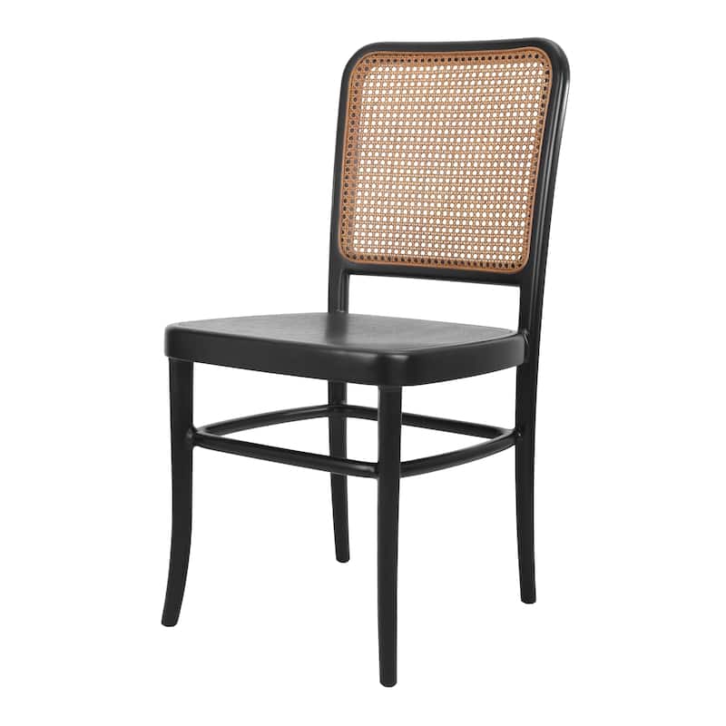 NPD Furniture Sonora Rattan Dining Side Chair Wood Seat - Black/Natural
