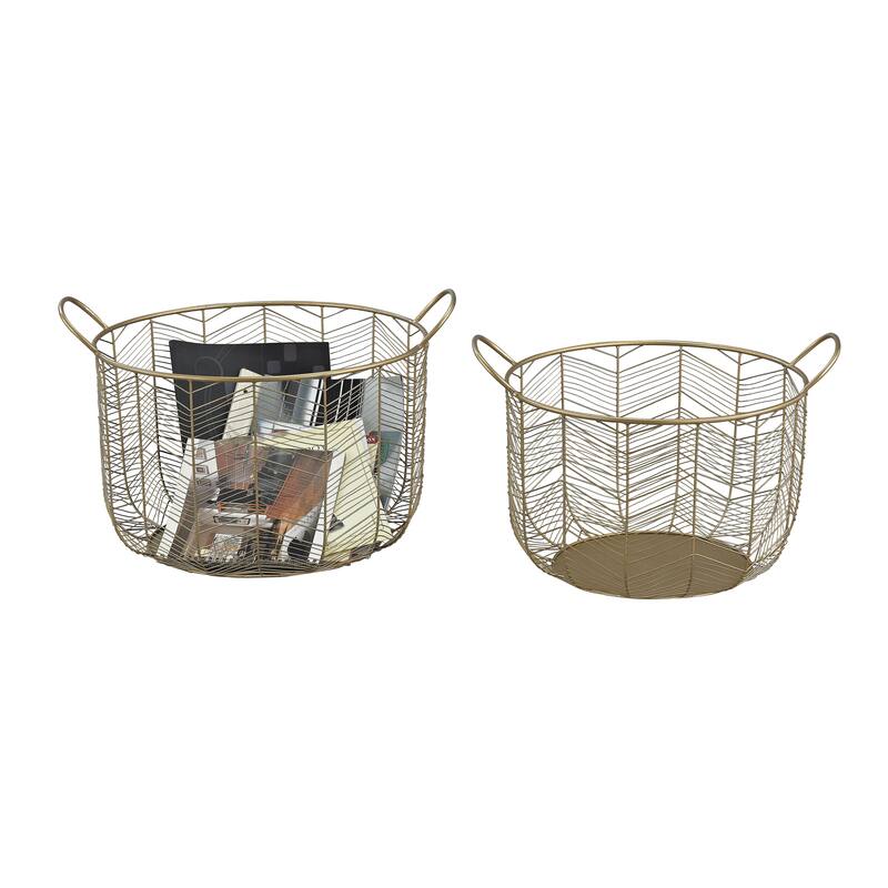 Elk Home Tuckernuck Brass Metal 19 Inch Wide Basket