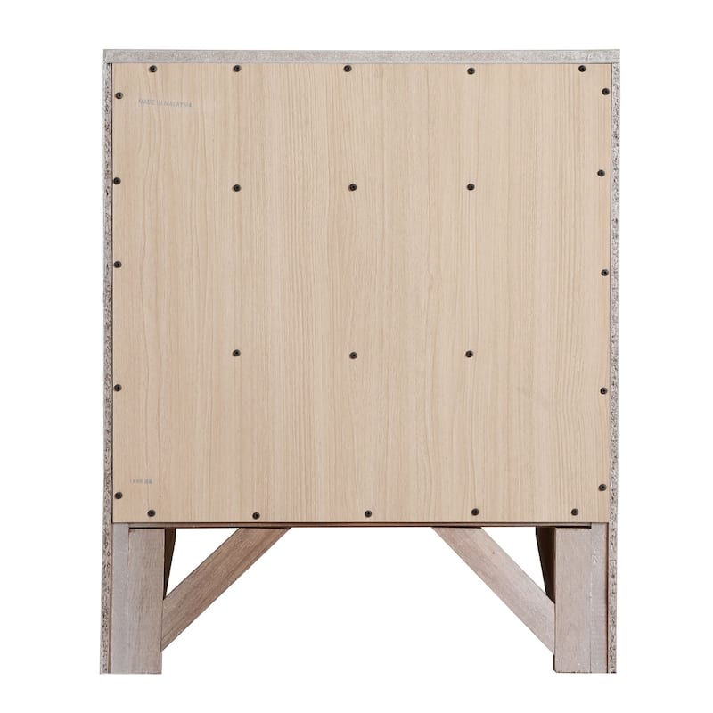 Wooden Nightstand with 3-Dovetailed Drawers - 28" - Silver