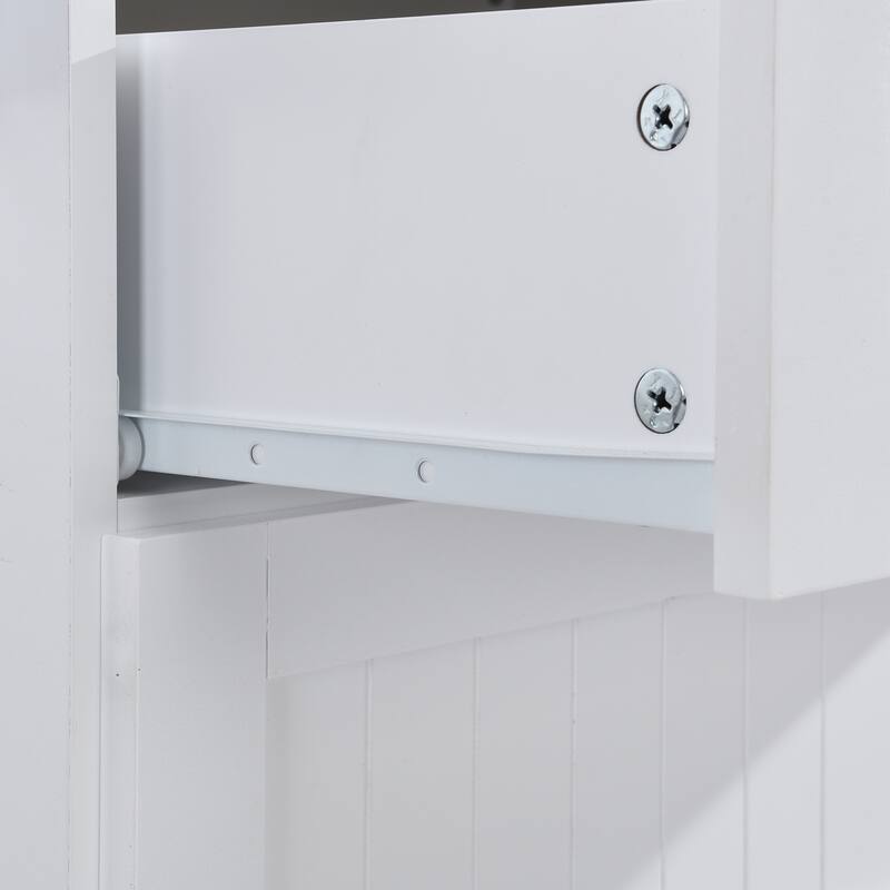 Roomfitters Farmhouse Kitchen Island Set with Drop Leaf, Storage Cabinet, Towel Rack and Seating
