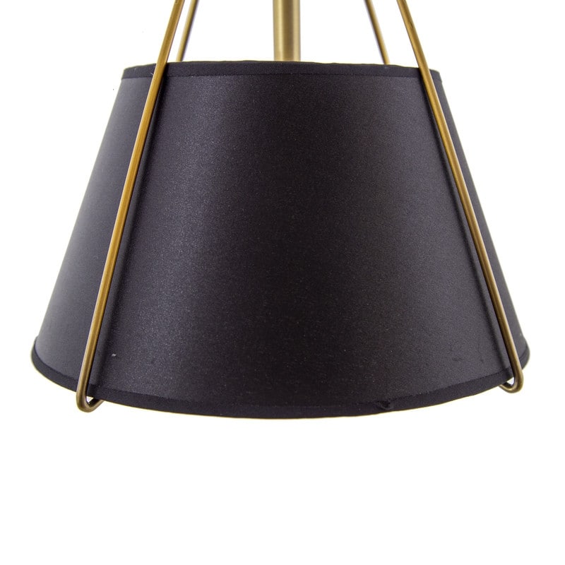 Mira 1-Light Modern Pendant in Matte Gold Finish with Black Shade - 9.6 x 8 x 9.6