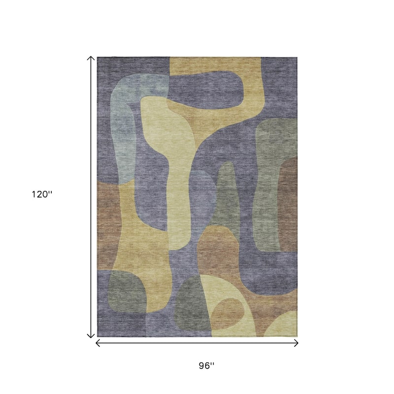 HomeRoots Abstract Transitional Rectangle Outdoor Rug
