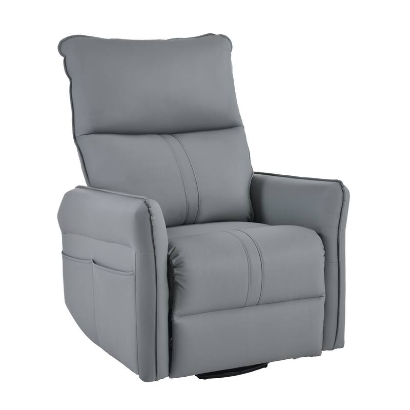 GDFStudio - 360° Swivel Rocker Recliner Chair with Manual Pull-Ring Recline