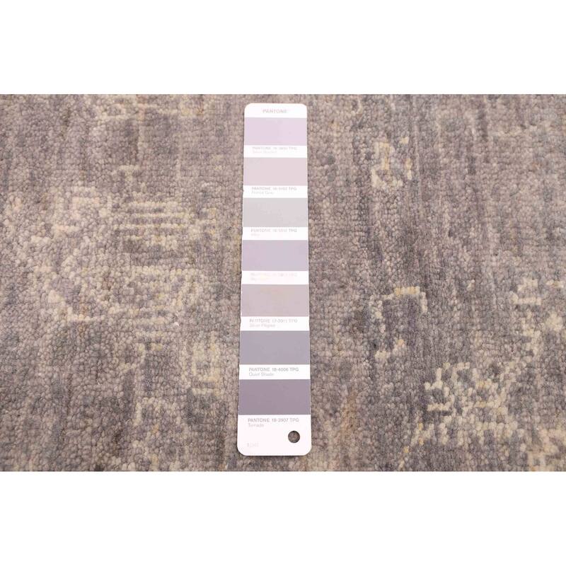 ECARPETGALLERY Hand-knotted Finest Oushak Dark Grey Wool Rug - 6'0 x 8'10