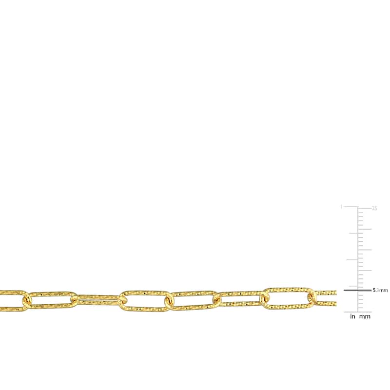Miadora 18kt Yellow Gold Plated Sterling Silver Paperclip Men's Bracelet