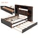 preview thumbnail 67 of 92, Platform Bed with All-in-One Cabinet & Sockets, Wooden Slats Support Bed Frame with 2 Drawers & Trundle-No Box Spring Required