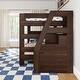 preview thumbnail 20 of 26, Modern Farmhouse Queen Over Queen Bunk Bed With Staircase